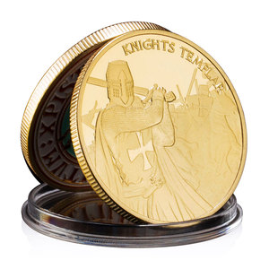 Monedas Conmemorativas de los <span class=keywords><strong>Caballeros</strong></span> Templarios, Orden Teutónica, Chapadas en Oro y Plata, Monedas Metálicas Conmemorativas de las Cruzadas, Decoración para el Hogar - Product Image 1