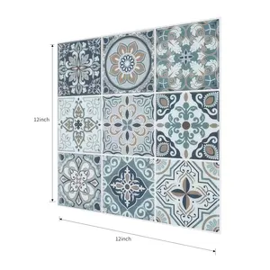 Papel tapiz de estilo marroquí para cocina, 3D autoadhesivo, azulejos antisalpicaduras