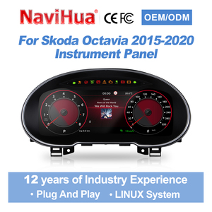 หน้าปัดดิจิตอล LCD ระบบ Linux สำหรับรถยนต์ Skoda ปี 2015-2020 ยี่ห้อ Navihua พร้อมระบบ Carplay และมาตรวัดความเร็วอัตโนมัติ - Product Image 1