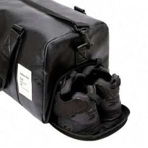 Sac de voyage et de sport en cuir PU imperméable grand format pour l'extérieur, personnalisable avec logo, sac de week-end en PU - Product Image 5