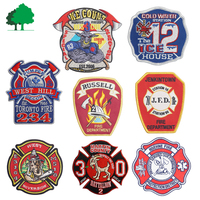 Personnalisation de patchs brodés à la machine en tissu sergé écologique pour les pompiers, à appliquer sur les chapeaux