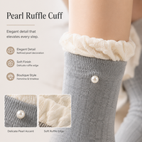 Chaussettes de Pilates personnalisées avec grip, marque privée OEM, bordure à volants perlés, semelle antidérapante en silicone, chaussettes de yoga et de barre, faible MOQ