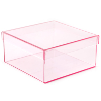 Boîte de rangement carrée en acrylique poli Lianming moderne pour chaussures avec couvercle, vente en gros