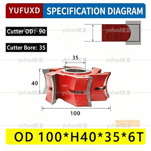 เครื่องมืองานไม้ YUFU ใบมีดคาร์ไบด์แบบไม่เคลือบผิว สำหรับงานกัดแต่งขอบโค้งมน ใบมีดครึ่งวงกลม รับผลิตตามแบบ OEM ความแข็ง HRC 60 - Product Image 3