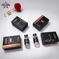 Boîte en papier personnalisée de luxe imprimée pour flacons de 3/5/10 ml (1 ou 2 pièces), emballage personnalisé pour flacons de peptides avec insert blister
