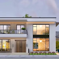 Villa préfabriquée de luxe en structure acier 3-5 chambres, module de construction personnalisé, garage, appartement conteneur isolé, école, centre commercial