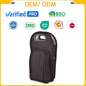 Borsa <span class=keywords><strong>da</strong></span> viaggio per vino <span class=keywords><strong>da</strong></span> 2 bottiglie di vendita calda con tasca frontale in <span class=keywords><strong>calice</strong></span> per viaggi estivi - Product Image 1