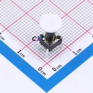 TSA06131-120B332CA-006E Tactile Switch Through hole-4P,6.1x6.1mm Switch Single Pole Single Throw Round Button 1.8N 6.1mm - Product Image 1