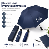 Payung Lipat 3 Lipatan Anti UV dengan Logo Custom, Payung Portabel untuk Matahari dan Hujan, Kotak Hadiah untuk Hadiah Promosi Bisnis Perusahaan