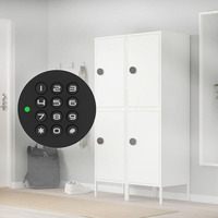 Qidots Serrure de tiroir numérique à clavier en plastique ABS pour armoire intérieure, avec clé USB et mini-coffre de sécurité pour fichiers