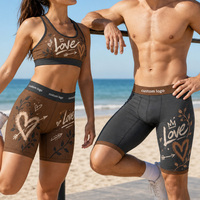 Caleçons et boxers pour hommes personnalisés avec logo graffiti imprimé, doux, respirants, anti-frottement, à jambe longue