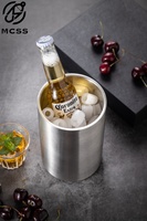 Petit refroidisseur à vin en acier inoxydable à double paroi personnalisé avec poignée et couvercle pour bar pour seau à champagne et à glace