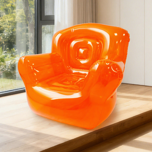 Poltrona Gonfiabile Resistente Multicolore in PVC, Sedia Singola Gonfiabile per Campeggio all'Aperto e Uso Domestico - Product Image 1