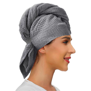 Gris Premium-<span class=keywords><strong>Serviette</strong></span> en <span class=keywords><strong>microfibre</strong></span> à séchage rapide ultra absorbante, douce et confortable pour <span class=keywords><strong>cheveux</strong></span> <span class=keywords><strong>crépus</strong></span> - Product Image 5