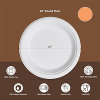 Assiette jetable de haute qualité en bagasse de canne à sucre, écologique, polyvalente, biodégradable et compostable