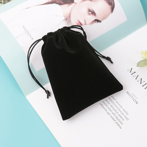 Bán Buôn Dây Kéo Màu Đen Túi Nhung <span class=keywords><strong>Pouch</strong></span> Đối Với Trang Sức Tùy Chỉnh Dây Kéo Nhung Đồ Trang Sức Bao Bì <span class=keywords><strong>Pouch</strong></span> Với Logo - Product Image 3