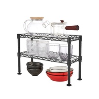 Étagère de rangement en métal à deux niveaux, mini, double étage, pour cuisine, support de rangement sur table