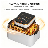 HY K19 12L Penggorengan Udara Visual 1400W 270 ° Jendela Transparan Oven Multifungsi Anti Lengket Filter Dapat Dilepas Aman untuk Mesin Cuci Piring Hadiah