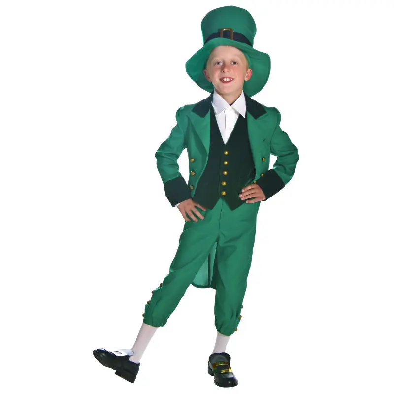 Disfraz de elfo verde irlandés para niños, fiesta de carnaval, Festival Folclórico étnico, Día de San Patricio