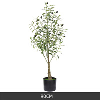 Décor à la maison protégé contre les UV fausse feuille verte plante verdure grand bonsaï artificiel grand olivier