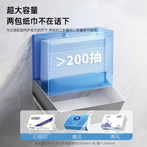 Interhasa! Wall Mounted Tissue Box Dark Silver Gray Waterproof Multipurpose <b>Paper</b> Holder For Bathroom <b>Kitchen</b> - Product Image 2
