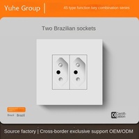 YH 86*86mm Panneau tactile PC mural avec double prise téléphonique 10A, indice de protection IP20, design moderne, installation facile, 2 ports USB, 2 ports USB-C