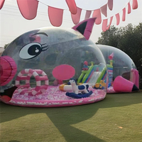 Dôme transparent en PVC LED, tente de fête 4x8, maison bulle DIY, tente d'artiste pour décoration de ballons, photos