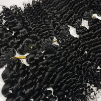 Extensiones de Cabello Humano Virgen de Alta Calidad, Super Double Drawn, para Crochet, con Anillas, Cabello Remy Brasileño Natural