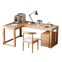 Escritorio Ergonómico en Forma de L para Oficina en Casa con Superficie de Madera Sólida y Resistente a los Arañazos, Solución Moderna para el Espacio de Trabajo
