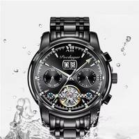 Montre de luxe sportive pour homme POEDAGAR 8051, automatique, mécanique, en acier inoxydable, avec aiguilles, style mode, Relogio