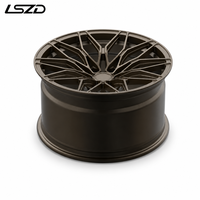 Jantes tout-terrain LSDZ 20x9.0 Flow Formed 6x139.7 ET15 CB 106.1 en alliage noir satiné pour Toyota Hilux Prado Ranger