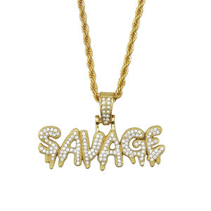 यूरोपीय और अमेरिकी व्यक्तित्व रैप डायमंड हिप हॉप प्रेमी पेंडेंट चमकदार चमकदार ट्रेंडी हार - Product Image 4