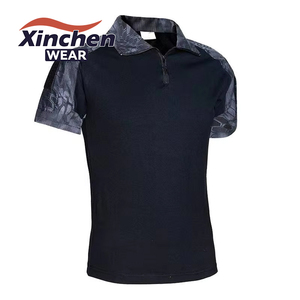 Nhà Máy Bán Buôn Giản Dị Polyester Cotton Ngắn Tay T-Shirts Ngụy Trang Rừng Thăng Hoa Polo Áo Sơ Mi - Product Image 2