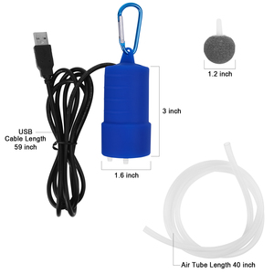 Pompe à air pour aquarium BARST JIER USB, ultra-silencieuse, en plastique/silicone, cylindrique, pour la création de brume, pour aquariums, extérieur, bureau - Product Image 4