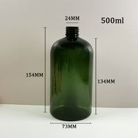 Bouteille vide en plastique PET de forme Boston, 300 ml et 500 ml, ambre et verte, réutilisable, pour parfum, nettoyant, alcool, avec pulvérisateur à pompe, sérigraphiée