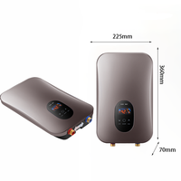 Chauffe-eau électrique instantané sans réservoir 220-240V 4.5KW, écran tactile, contrôle précis de la température, montage mural pour salle de bain et douche à domicile