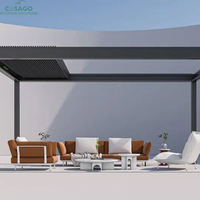 Hochwertige Aluminium-Pergola mit Einziehbarem Sonnendach und Neigbaren Lamellen für Außenterrasse und Garten