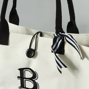 Factory Custom Logo Fashion Durable Women's <b>Beach</b> Canvas Tote <b>Bag</b> Custom <b>Large</b> Capacity Summer Shopping <b>Bags</b> - Product Image 3