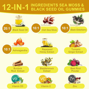 วิตามินกัมมี่วีแกนผสมน้ำมันแบล็คซีดเข้มข้น อิริชซีมอส เอลเดอร์เบอร์รี่ และวิตามินดี3 ซี ซิงค์ 60 เม็ด - Product Image 2