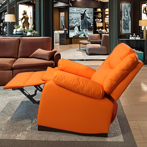 Çizilmeye dayanıklı deri Recliner kanepe sandalye masaj ve bel desteği ile oturma odasında yetişkinler için Modern uzanmış sandalye - Product Image 6