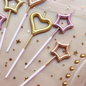 تخفيضات هائلة رائعة على شكل قلب مجموعة شموع لامعة على شكل قلب كعك القبعات العالية للزفاف زينة الذكرى السنوية للمنزل عيد ميلاد - Product Image 6