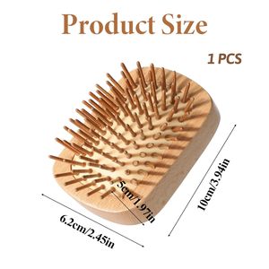<span class=keywords><strong>Cepillo</strong></span> de Pelo de <span class=keywords><strong>Madera</strong></span> Natural Hecho a Mano, con Púas de Bambú, Masajea el Cuero Cabelludo, Desenreda Todo Tipo de <span class=keywords><strong>Cabello</strong></span>, Estimula el Crecimiento del <span class=keywords><strong>Cabello</strong></span>, para el Hogar - Product Image 6
