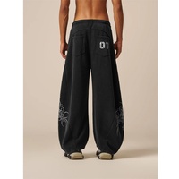 Pantalon de survêtement baggy streetwear personnalisé avec logo, coupe large, taille élastique, ourlet ajusté, imprimé tribal gothique, hiver, ODM
