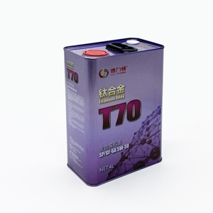 Lata de Hojalata Cuadrada y Rectangular de 4L para Aceite de Motor, con Impresión a Todo Color Personalizada y Tapa de Plástico - Product Image 2