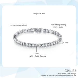 2025 18K Gold Plated 3mm Cubic Zirconia Classic Tennis Bracelet Men's Customizable <b>Engraving</b> Trendy Jewelry - Product Image 6