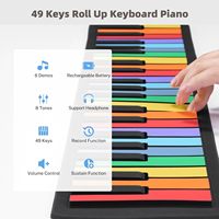 Wholesale 49-Key Portable 8 Tones 6 Educational Demo Digital Electric Roll up Keyboard Piano With Rechargeable Battery