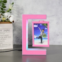 2025 Venta caliente princesa Rosa plástico magnético flotante marco de fotos levitando marcos de fotos decoración de oficina en casa regalos para ella