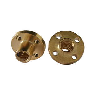 Brass Flange Nut M10 Metric 18mm Height CNC Machined Round Head <b>Threaded</b> One End General Industry Use - Product Image 1