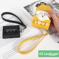 Portable Poignet Porte-clés Sangle Pochette Pour Écouteurs De Luxe En Cuir Pu Couverture Logo Personnalisé Écouteur Étui De Protection