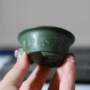 Green <b>Clay</b> Mini Bonsai <b>Pot</b> Antique Style Small Planter Thumb Sized Palm Sized - Product Image 5